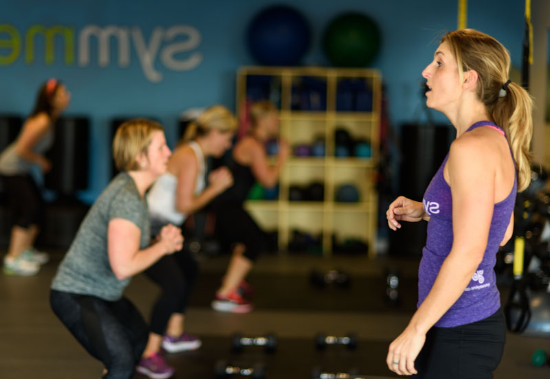 Kari Leading a group of athletes at Symmetry